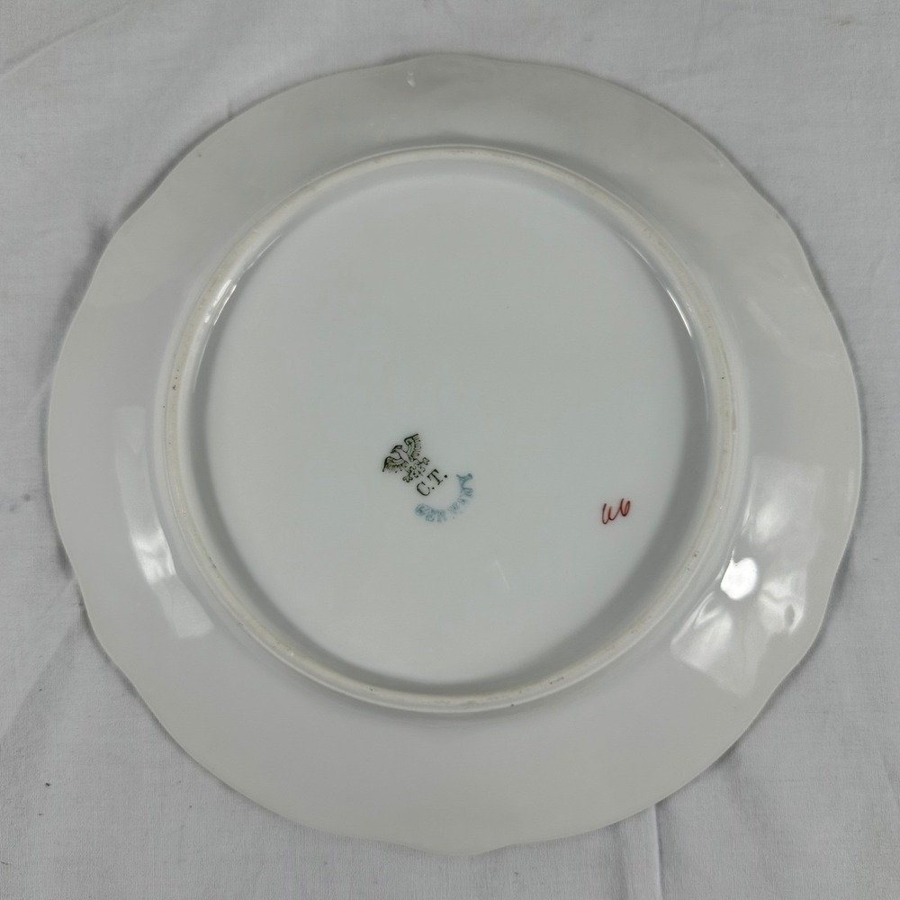 ANTQ Carl Tielsch CT Altwasser Germany Porcelain Plates Purple Violets 4 set 8" - Picture 3 of 16